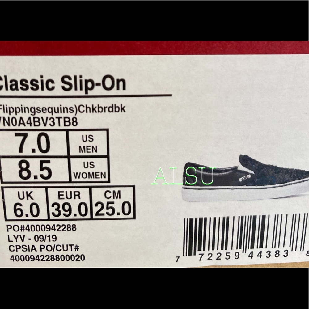 VANS Classic Slip On Fliping Sequins Black Le Wome - Picture 8 of 8